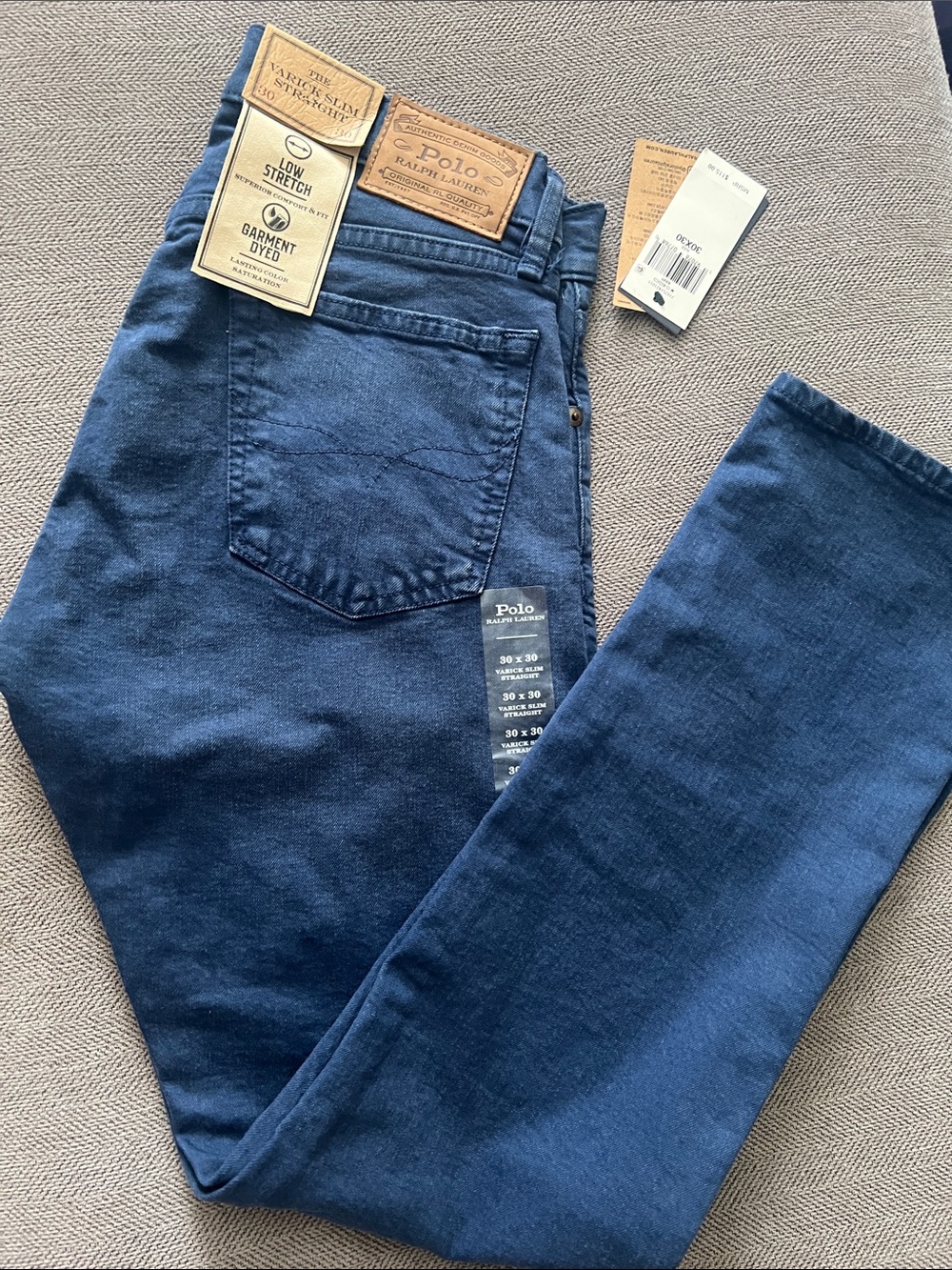 Polo by Ralph Lauren Men’s Dark Navy Slim-Straight Jeans